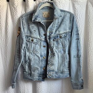 Ralph Lauren Light Blue Denim graffiti Jacket